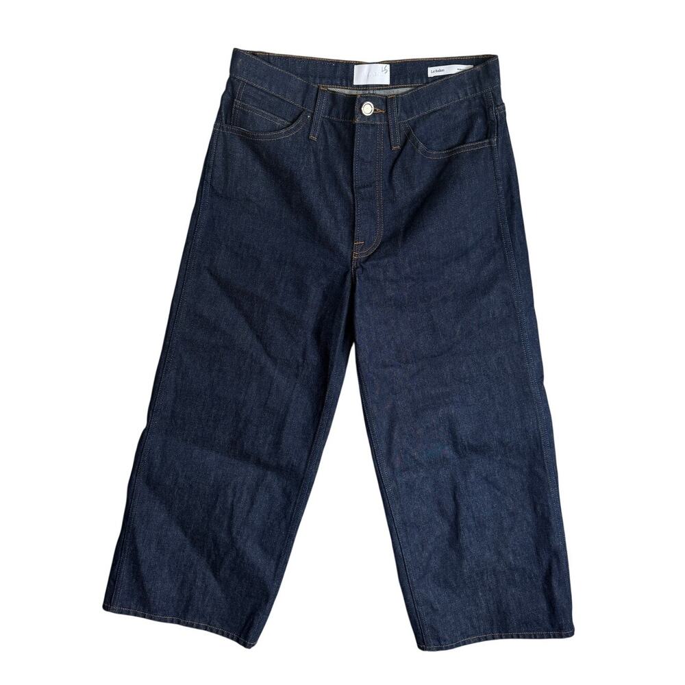 Frame Le Italien Denim Wide Leg Crop Jeans Dark Blue Ridge Minimalist 27